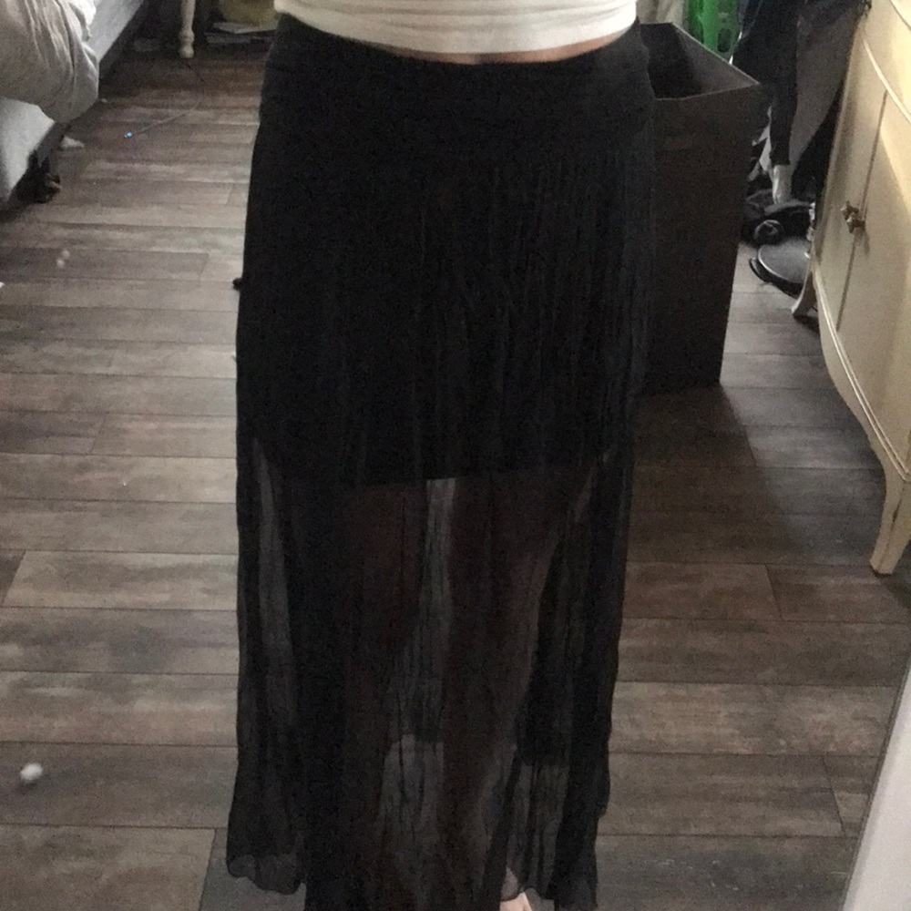 Black overlay skirt